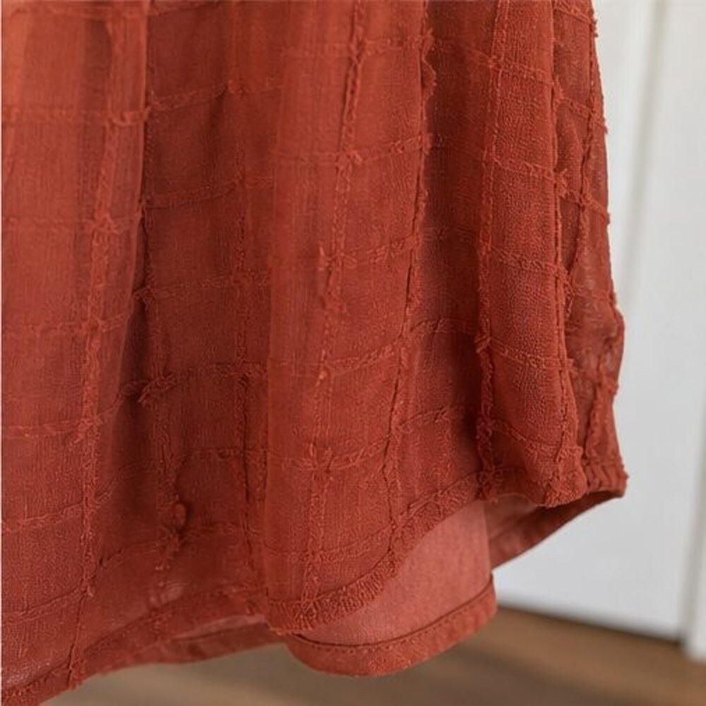 Rust Puff Sleeve Top - Picture 6 of 6
